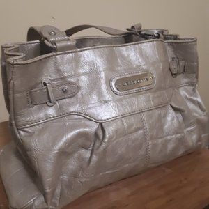 Liz Clairborne Faux Croc Leather Handbag Cream